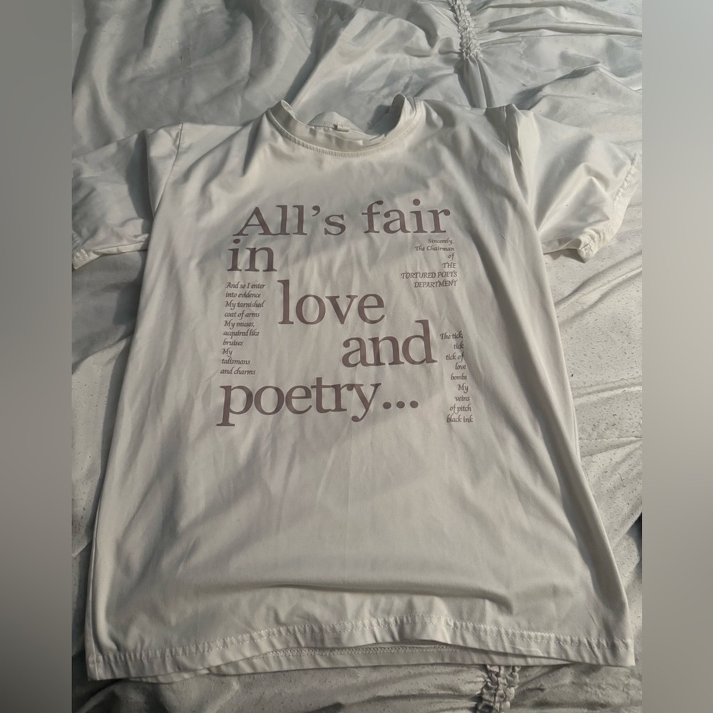 White Graphic T-Shirt with Text Design